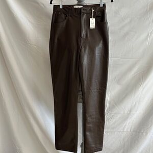 Abercrombie & Fitch 90s Straight Vegan Leather Pants